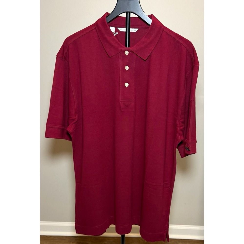 Cutter & Buck Red Solid Polo Shirt Men's L Short Sleeve Cotton Piqué Logo NWT